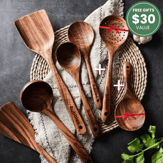 Bubbles™ Teak Wooden Utensil 5 Piece Set